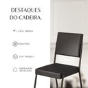 Ver imagem 7 de Kit 6 Cadeiraspara Sala de Jantar Napoli Cinza/Preto