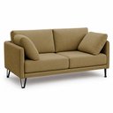 Ver imagem 2 de Sofá Sala de Estar Atena Fixo Pés de Ferro 234cm 4 Lugares Bouclê Bege M1 - Monari Design
