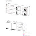 Ver imagem 4 de Armário De Cozinha Aéreo 150 Cm 2 Portas Preto/branco