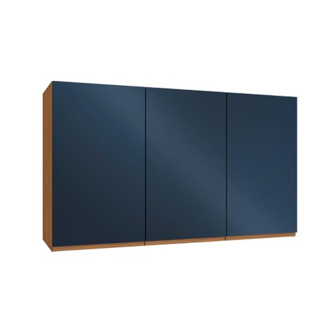 Armário Aéreo Cozinha Modulado Ciela R646 C/ 3 Portas 120cm Canela/azul - Kappesberg