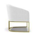 Ver imagem 7 de Kit 2 Poltronas Stella Bouclê Base Metálica Industrial Dourado - D'Rossi Cor Off White