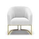 Ver imagem 3 de Kit 2 Poltronas Stella Bouclê Base Metálica Industrial Dourado - D'Rossi Cor Off White