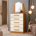 Ver imagem 1 de Cômoda Isla 5 Gavetas MDF Cinamomo Off White Albatroz Móveis