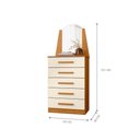Ver imagem 3 de Cômoda Isla 5 Gavetas MDF Cinamomo Off White Albatroz Móveis