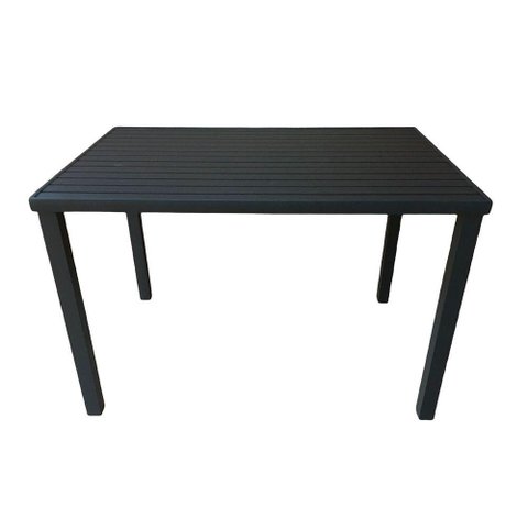 Mesa Tampo Ripado Retangular 1.20x0.80m Alumínio Preto