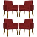 Ver imagem 1 de Kit 4 Poltronas Decorativas Mari Suede Pé Palito 30cm Castanho