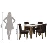 Conjunto de Mesa Sala de Jantar Miami com 4 Cadeiras Trieste Suede 1,20m Cedro/off/ Chocolate Dobuê - 6