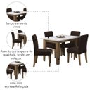 Ver imagem 5 de Conjunto de Mesa Sala de Jantar Miami com 4 Cadeiras Trieste Suede 1,20m Cedro/off/ Chocolate Dobuê