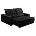 Ver imagem 3 de Sofa Retratil Reclinavel 2 Lugares 2,90m Atlantis Veludo Preto Lansofbr