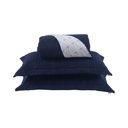 Ver imagem 1 de Cobre Leito Queen Cristal Percal 200 Fios Bordado 3 Peças Azul Marinho