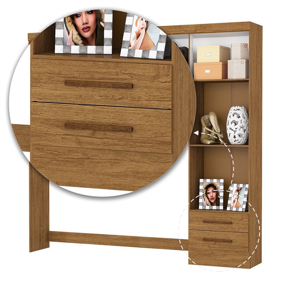 Guarda Roupa Modulado com Cama Paris 5 Portas com Espelho e 2 Gavetas - 6