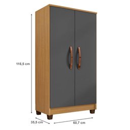 Guarda Roupa Casal Modena com Espelho 6 Portas com Cômoda Sapateira Cannes e Armário Multiuso Recife - 9
