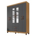 Ver imagem 2 de Guarda Roupa Casal Modena com Espelho 6 Portas com Cômoda Sapateira Cannes e Armário Multiuso Recife