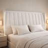 Cabeceira Cama Box Casal Estofada com Led 140cm Moan P05 Bouclê Cru - Lyam Decor - 2