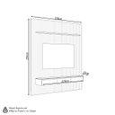 Ver imagem 4 de Painel Ripado Modular 258cm Ozero Prateleira MDP/MDF Nicho Arredondado Gris/Tauari Fosco G77 - Gran
