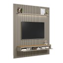 Ver imagem 2 de Painel Ripado Modular 258cm Ozero Prateleira MDP/MDF Nicho Arredondado Gris/Tauari Fosco G77 - Gran