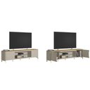Ver imagem 2 de Rack Bancada P/ Tv até 85 Pol Santorini C/ 2 Portas 1 Prateleira de Vidro e 2 Nicho 239cm Tauari/