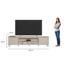 Ver imagem 3 de Rack Bancada P/ Tv até 85 Pol Santorini C/ 2 Portas 1 Prateleira de Vidro e 2 Nicho 239cm Tauari/