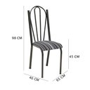 Ver imagem 5 de Kit 6 Cadeiras de Cozinha Alasca Estampado Preto Listrado Pés de Ferro Cromo Preto - Pallazio