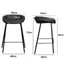 Ver imagem 2 de Banqueta Média Leather 65 cm Estrutura em Aço Assento em Courissimo Preta - Edecasamoveis