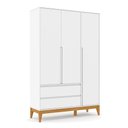 Ver imagem 4 de Berço Americano Unique e Guarda Roupa 3 Portas Nature Clean Branco Soft Eco Wood – Matic