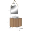 Ver imagem 6 de Conjunto Banheiro Gabinete 60cm Com Cuba E Espelho Nice B06 Nogal Noce Amêndoa - Lyam Decor