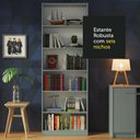 Ver imagem 7 de Kit Madesa com 2 Estantes Livreiro 6908 - Cinza