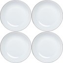 Ver imagem 1 de Jogo 4 Pratos Fundos 20,5cm Brancos Porcelana Legacy Silver