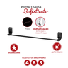 Porta Toalha para Banheiro Linha Sofisticato Cor Preto Durín - 2