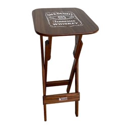 Conjunto Mesa Bistrô com 4 Banquetas Dobráveis de Madeira Jack - Imbuia - 2