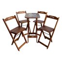 Ver imagem 1 de Conjunto Mesa Bistrô com 4 Banquetas Dobráveis de Madeira Jack - Imbuia