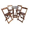 Conjunto Mesa Bistrô com 4 Banquetas Dobráveis de Madeira Jack - Imbuia - 1