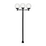 Poste Luminária Triplo Globo P Braço Reto Jardim Preto 200cm Ouro Minas L085POM - 1