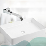 Torneira Banheiro Lavabo de Parede Quadrada Longa c/ Giro de 360º Cromada Modelo Grand Reno - 4