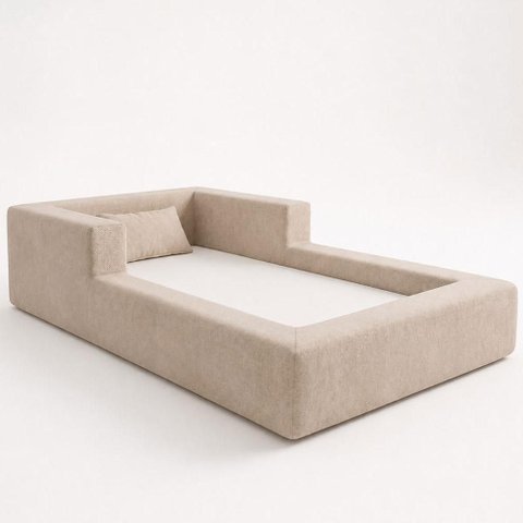 Cama Montessoriana Solteiro Aconchego 118x218x25 Boucle Bege – Keiko
