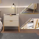 Ver imagem 2 de Kit 2 Mesas de Cabeceiras Retrô com 2 Gavetas Asher 63cm