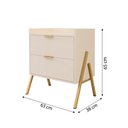 Ver imagem 4 de Kit 2 Mesas de Cabeceiras Retrô com 2 Gavetas Asher 63cm
