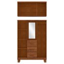 Ver imagem 3 de Guarda Roupa Capelinha 5 Portas 3 Gavetas Cobre Imbuia - Fn