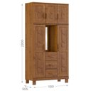 Ver imagem 4 de Guarda Roupa Capelinha 5 Portas 3 Gavetas Cobre Imbuia - Fn