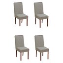 Ver imagem 4 de Conjunto Mesa Retangular Floripa 4 Cadeiras 1,140x0,93 Tampo em Vidro Off White