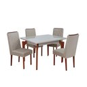 Ver imagem 1 de Conjunto Mesa Retangular Floripa 4 Cadeiras 1,140x0,93 Tampo em Vidro Off White