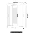 Ver imagem 3 de Guarda Roupa Solteiro Espelho 3 Portas Viena M07 Freijó/off - Mpozenato