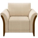 Ver imagem 6 de Kit Sofá 02 Lugares Sala Estar 162cm com Poltrona Stefan Pés de Madeira M03 Linho Bege - Lyam