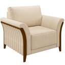 Ver imagem 4 de Kit Sofá 02 Lugares Sala Estar 162cm com Poltrona Stefan Pés de Madeira M03 Linho Bege - Lyam