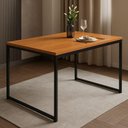Ver imagem 2 de Conjunto de Mesa de Jantar Retangular 120x80cm com 4 Cadeiras Pretas Modernas – Design Sofisticado