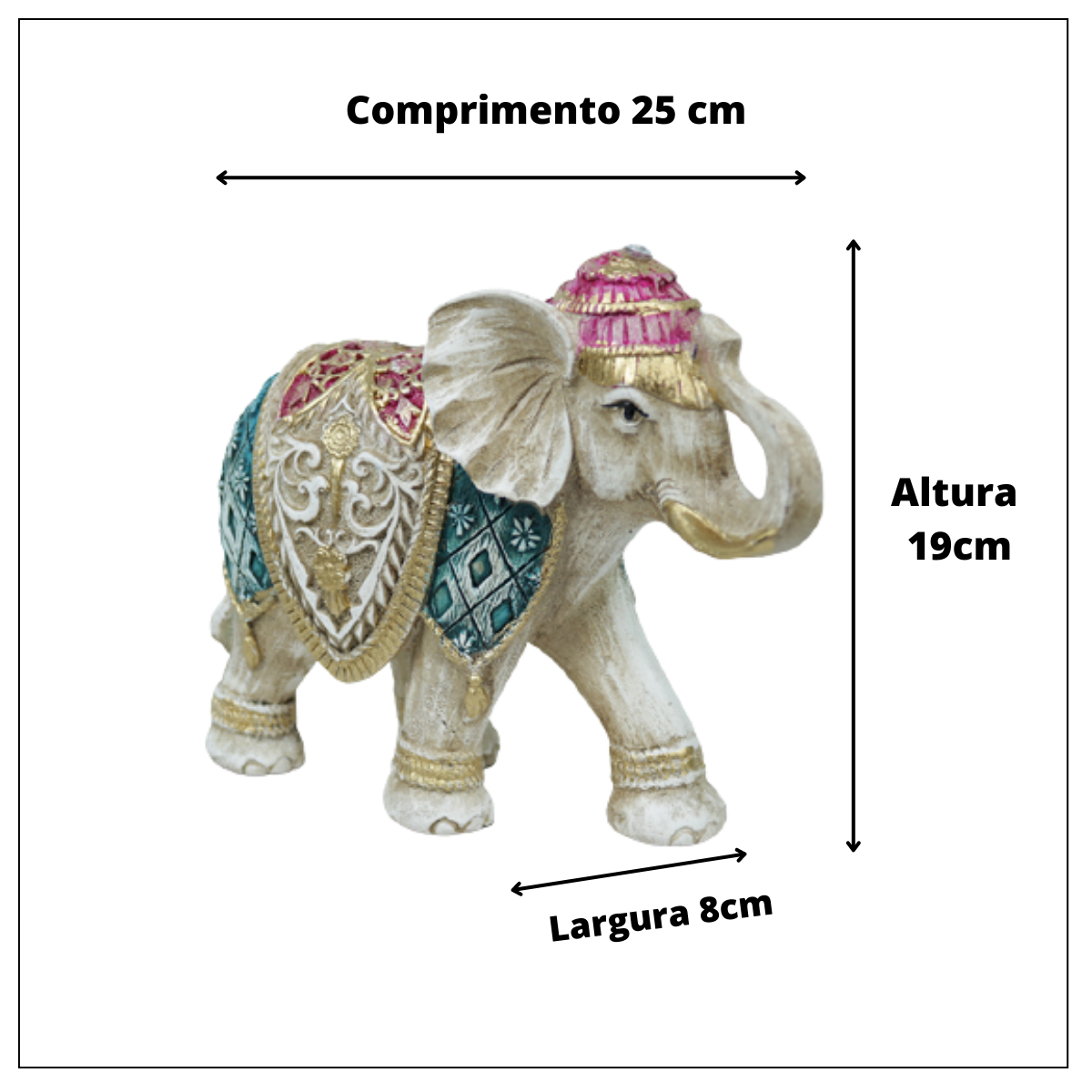 Elefante Indiano Estrelinha Sorte Enfeite Decorativo - 4