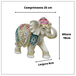 Elefante Indiano Estrelinha Sorte Enfeite Decorativo - 4