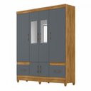 Ver imagem 1 de Guarda Roupa Ms912 165cm 6 Portas Freijó Cinza com Espelho Moval