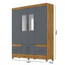 Ver imagem 4 de Guarda Roupa Ms912 165cm 6 Portas Freijó Cinza com Espelho Moval