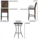 Ver imagem 2 de Mesa Bistrô e 4 Banquetas Roma Preta Corda Náutica Estofado 8 Trama Original
